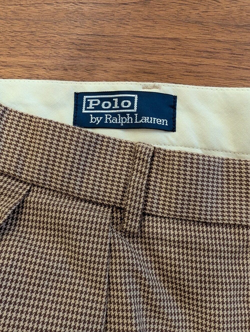 Vintage Polo Ralph Lauren Pleated Houndstooth Trousers 40/30 – 100% Cotton